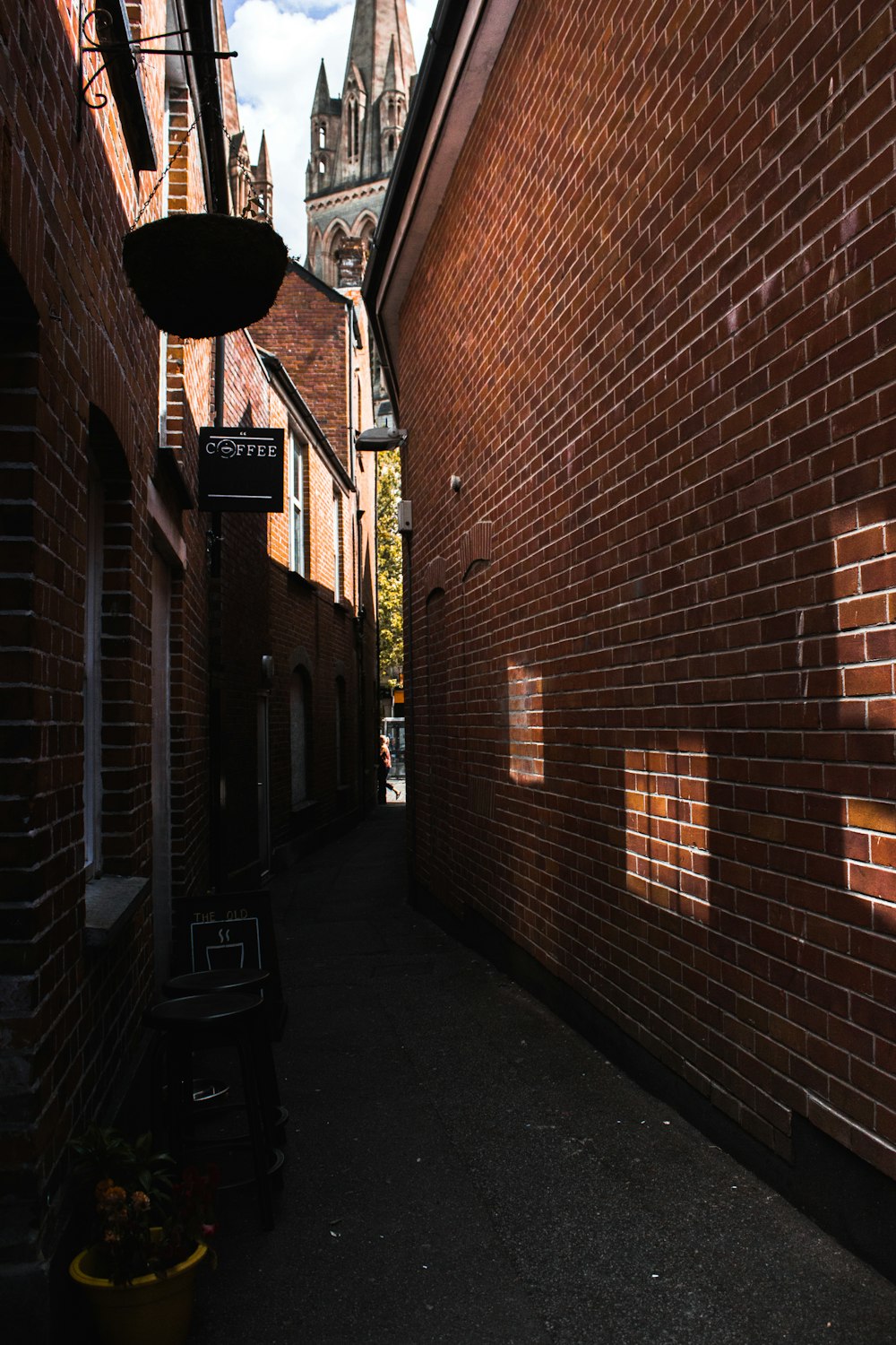 clear pathway between buildings