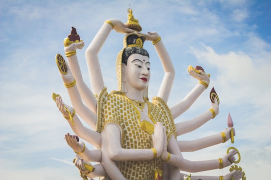 Hindu God statue in Wat Plai Laem Thailand