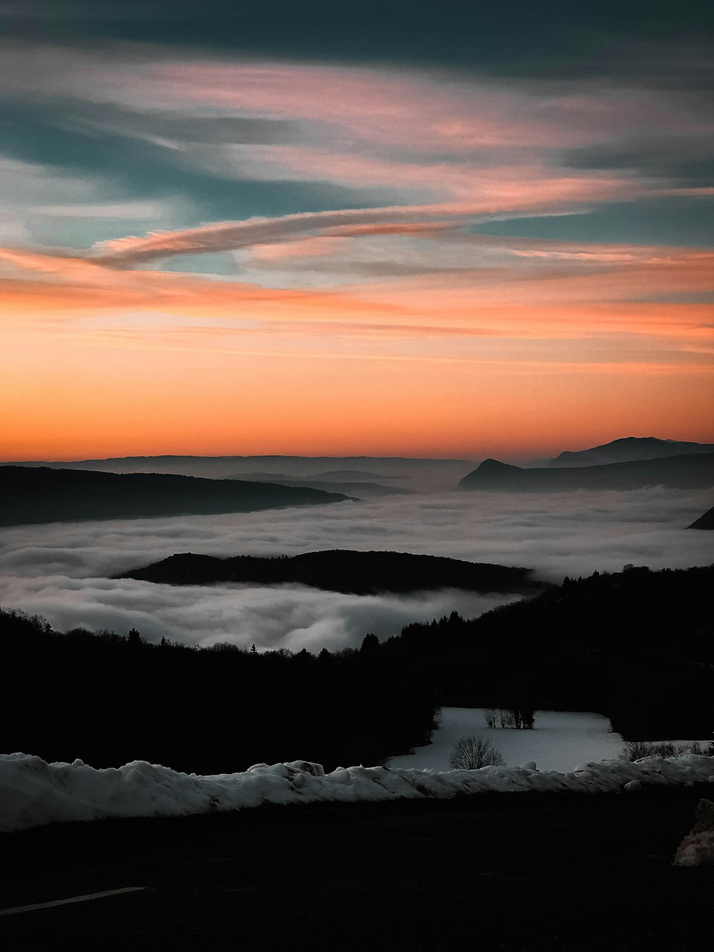 photo of mountain with fogs