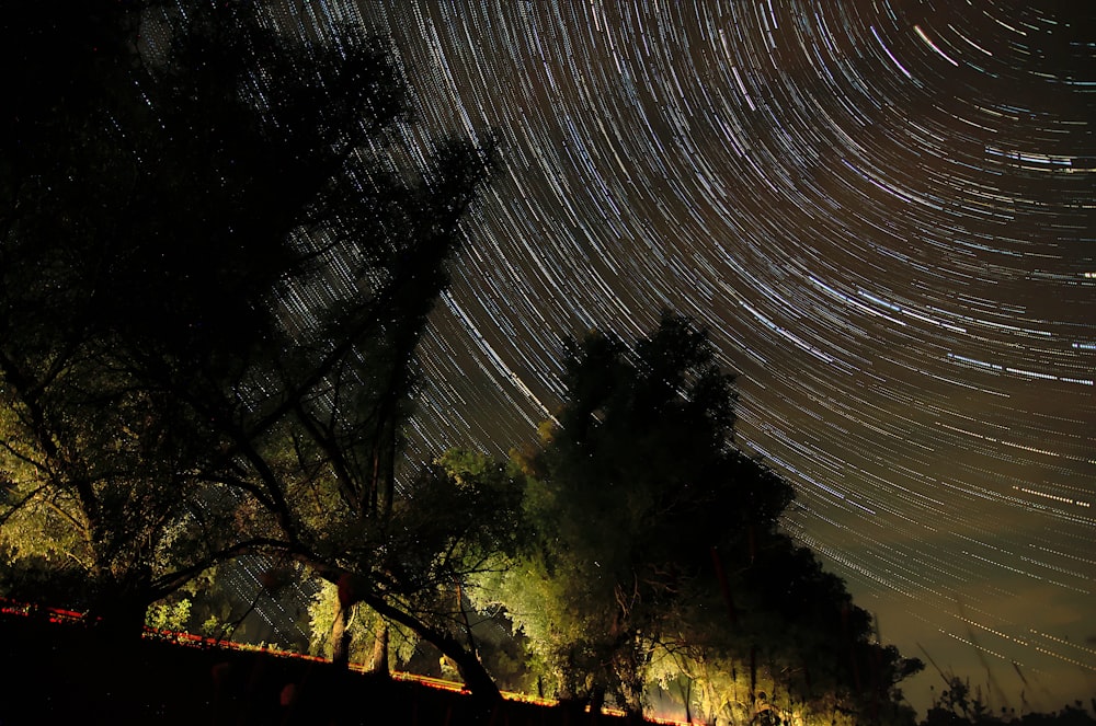 time lapse photography of stars