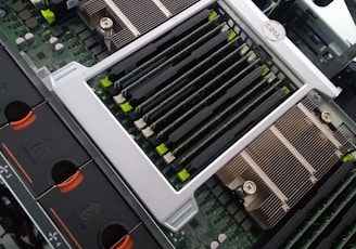 a close up of a computer motherboard