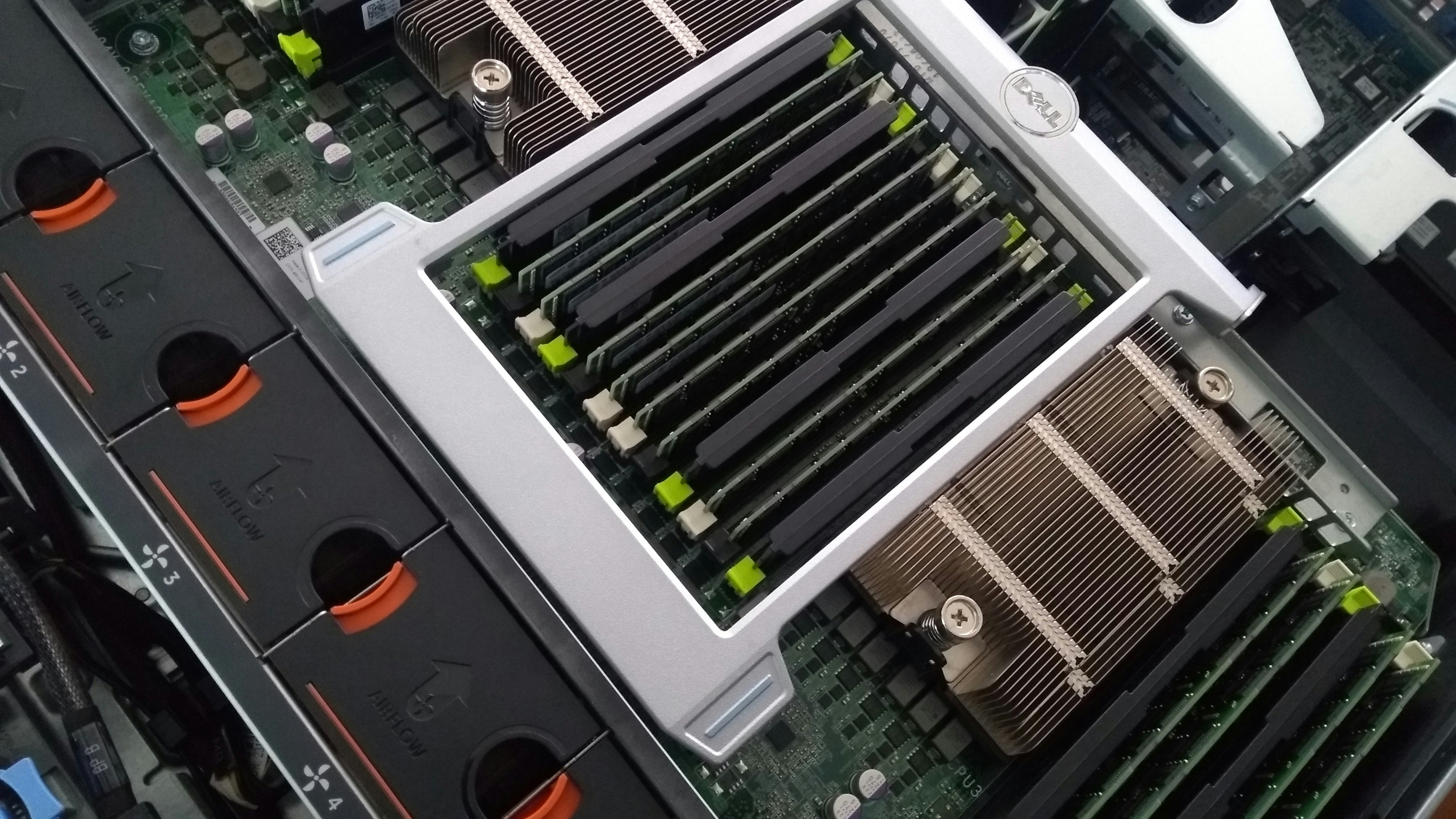 Closeup of server motherboard