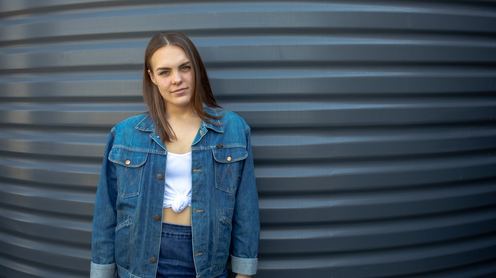 women's blue denim skirt