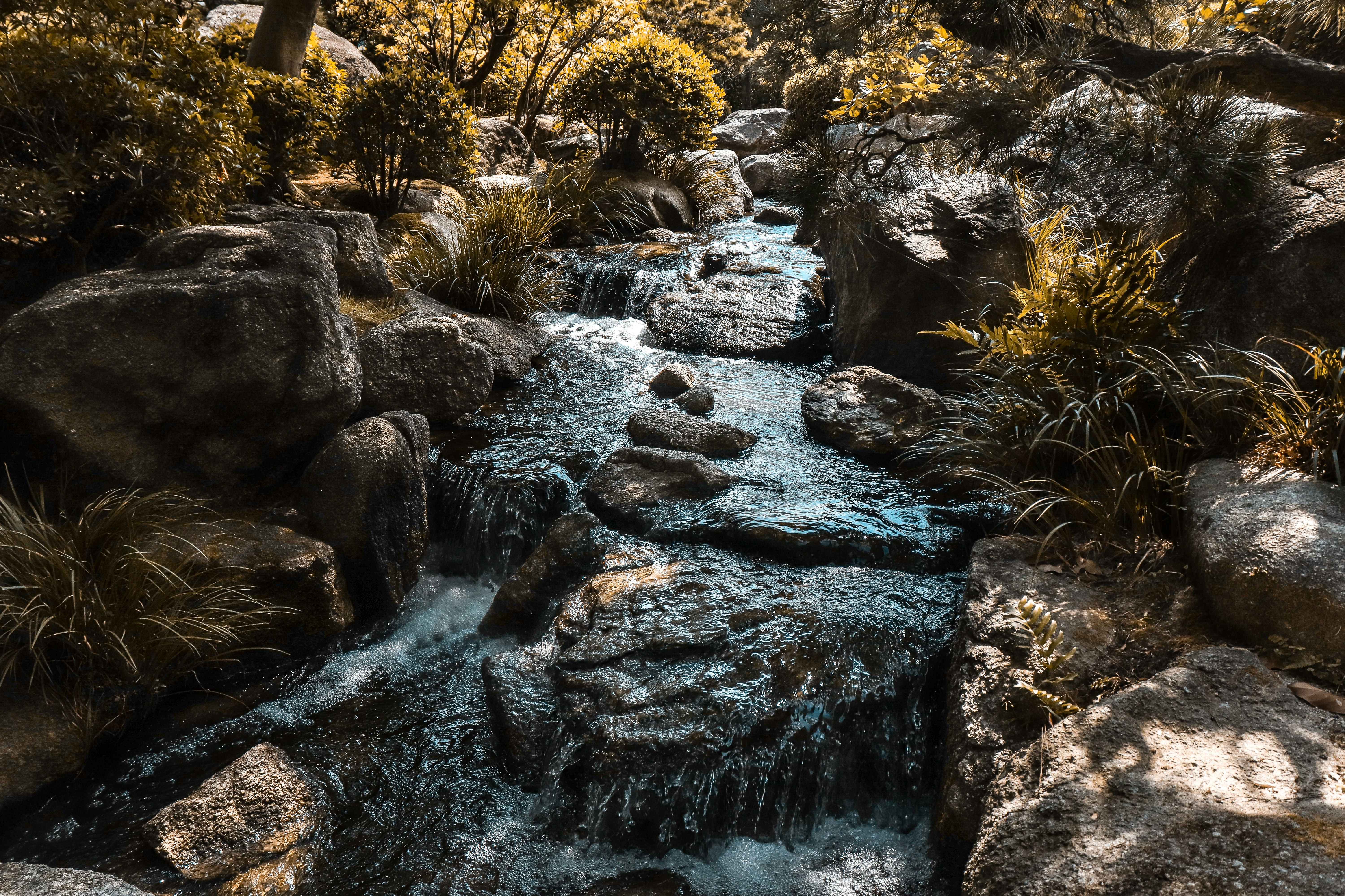 waterfalls and rock formations
