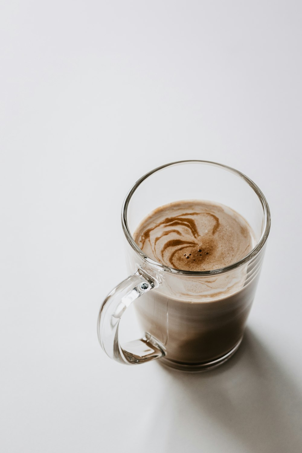 chocolate mocha serve in glass mug