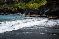 ocean crashing shoreline