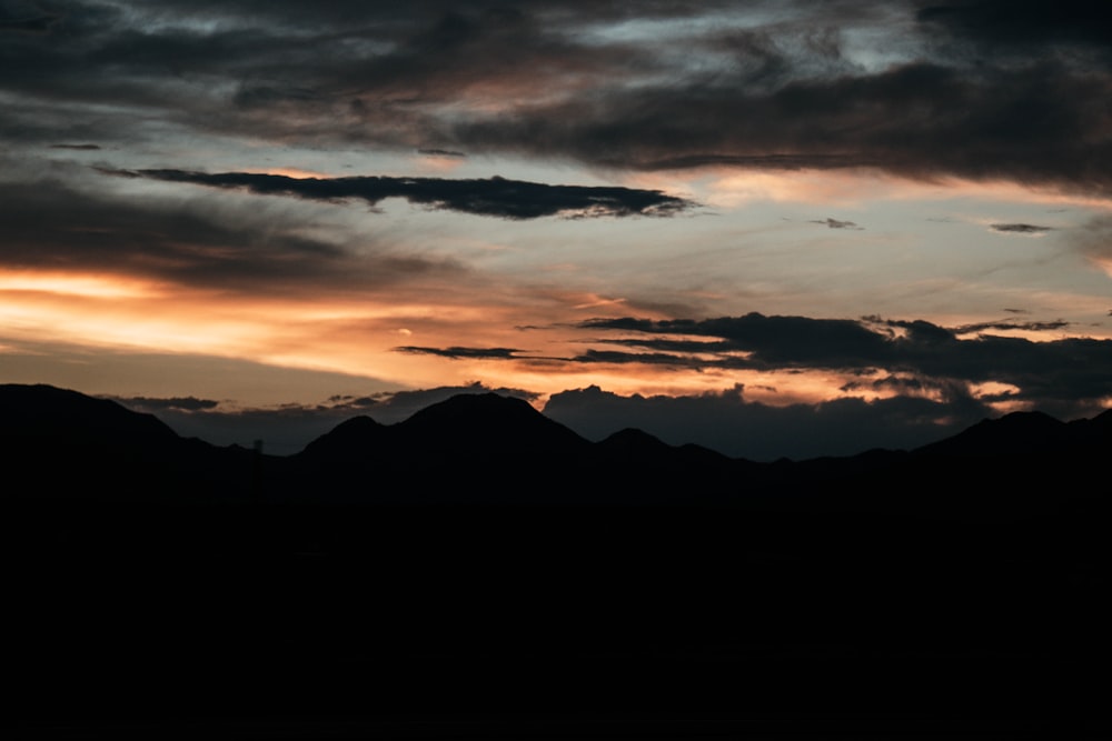 silhouette photography of mountain