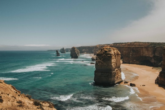 giant stones on seashore in Twelve Apostles Marine National Park Australia