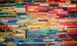 An engaging display of book spines.