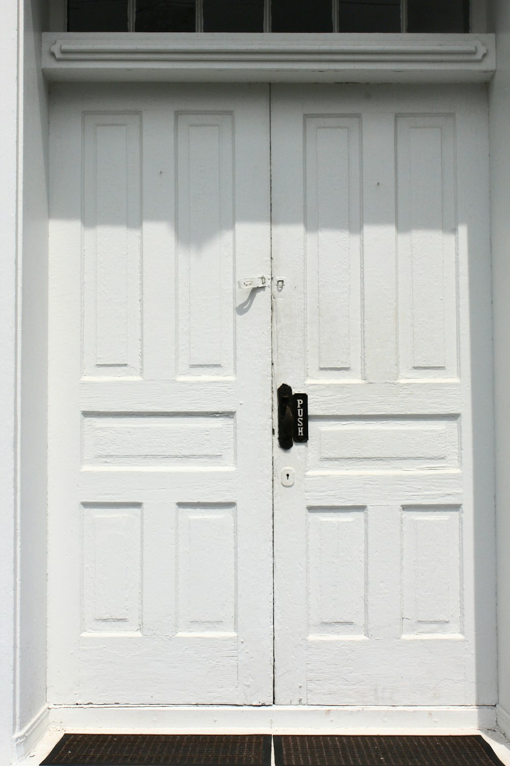 closed white wooden door