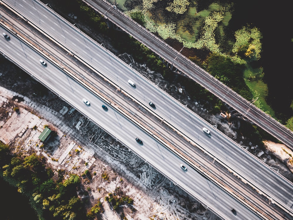 top view of car road