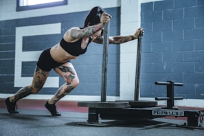 woman doing workout in room