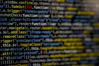 A sleek terminal window glowing with neon cyan and violet code lines on a dark indigo background.