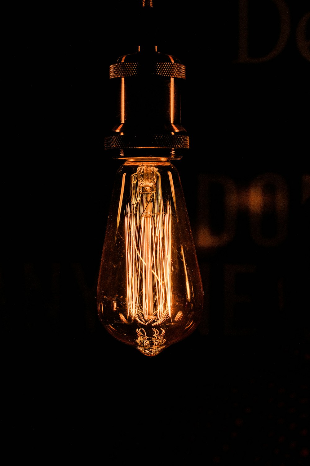 lit light bulb