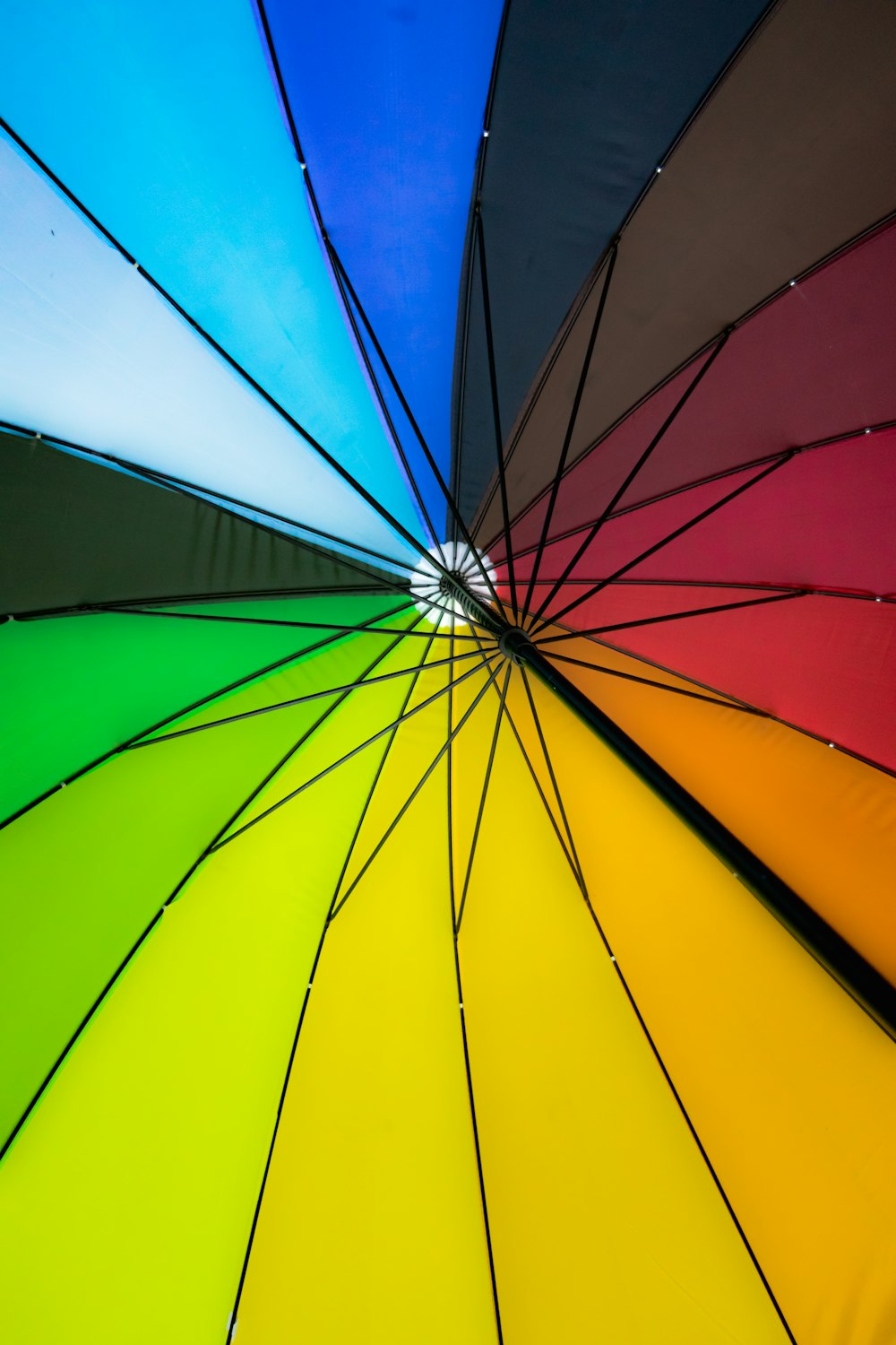 closeup photo of multicolored umbrella