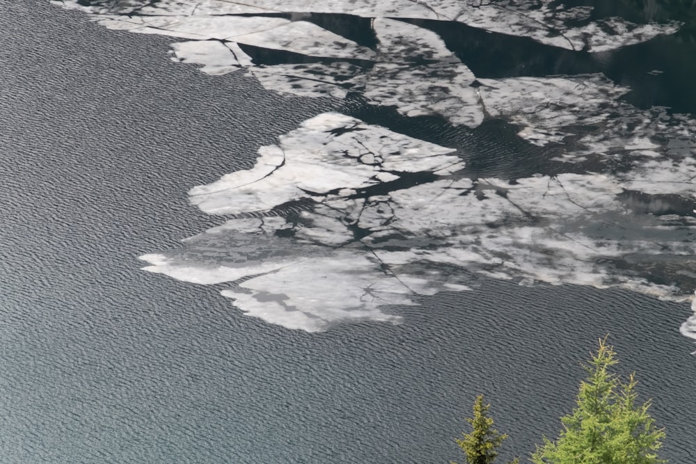 bird's eye view of ice field