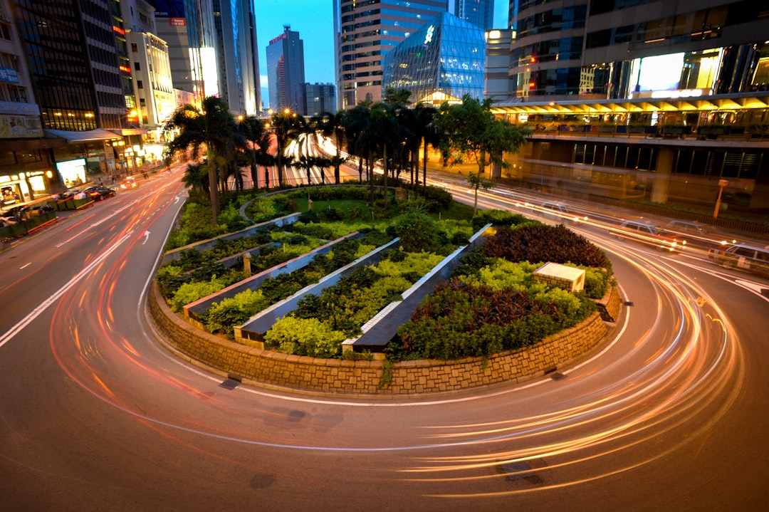 time lapse photography of road