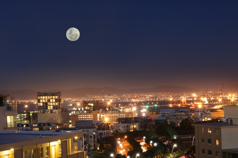 full-moon during nighttime