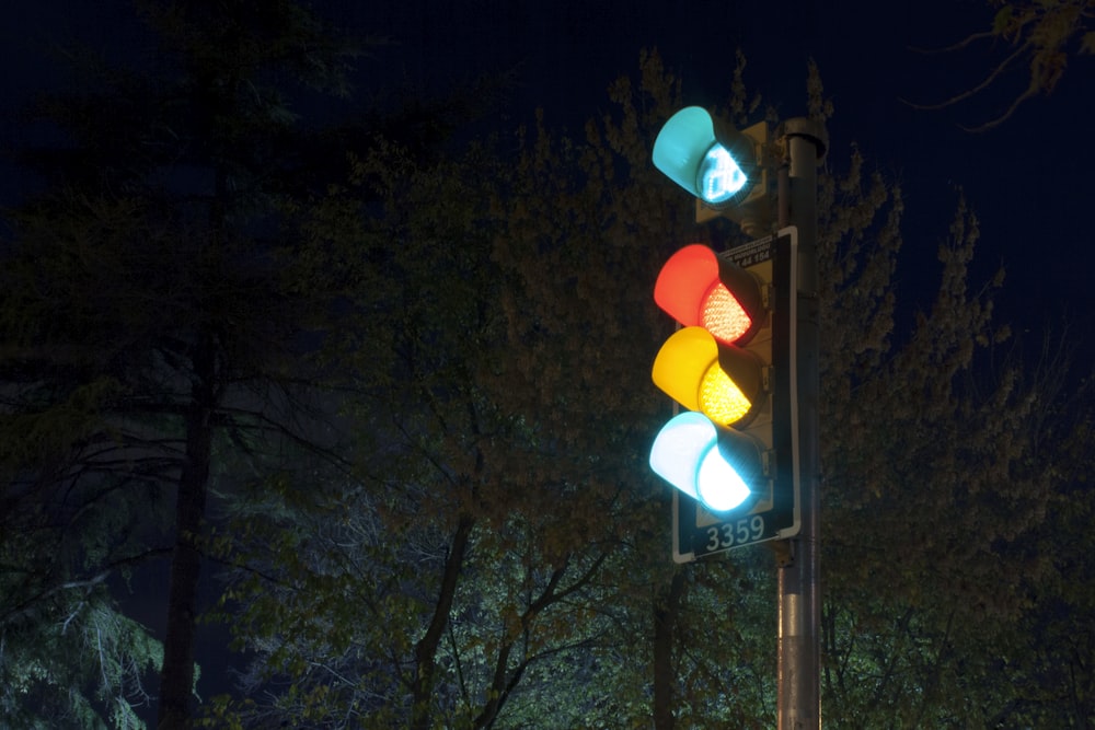 turned-on traffic light