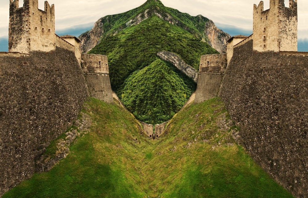 photographie miroir de la Grande Muraille de Chine