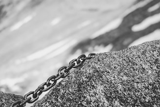 chain on rock