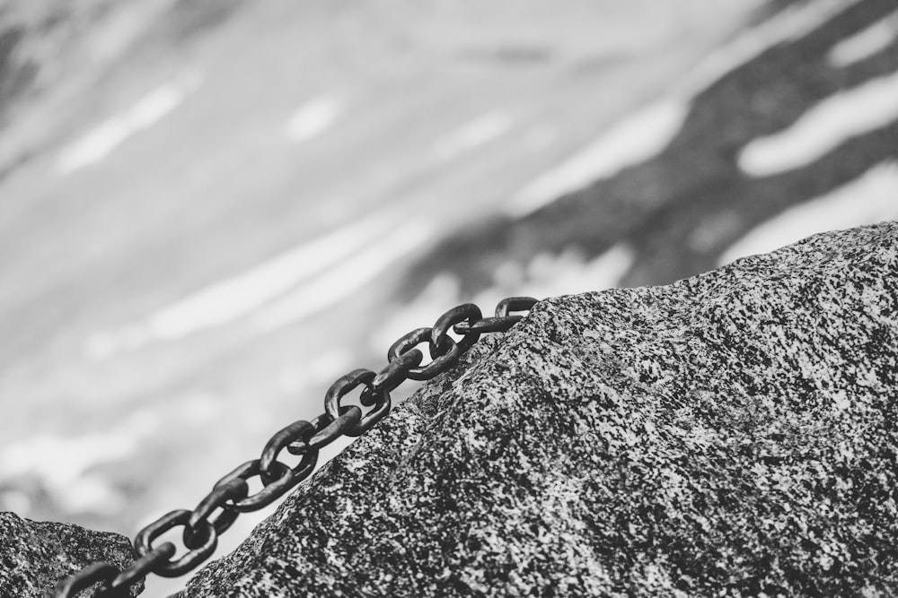 chain on rock
