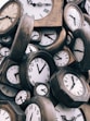 brown-and-white clocks