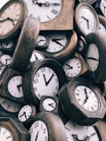 brown-and-white clocks