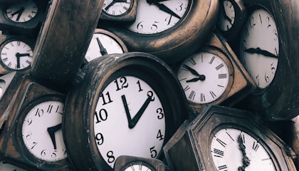 brown-and-white clocks