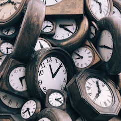 brown-and-white clocks