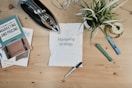 white printing paper with Marketing Strategy text