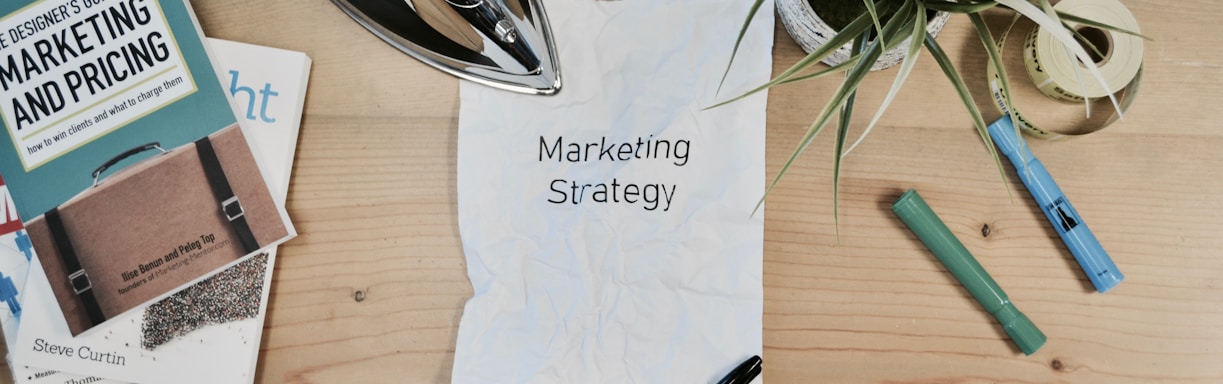 white printing paper with Marketing Strategy text