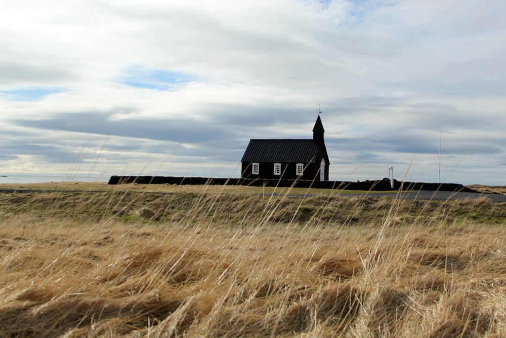 church near grass field