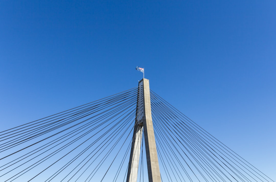 cable-stayed bridge under blue sky