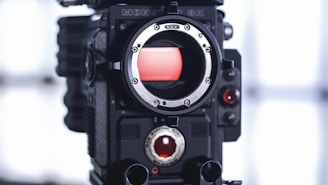 selective focus photography of black camera