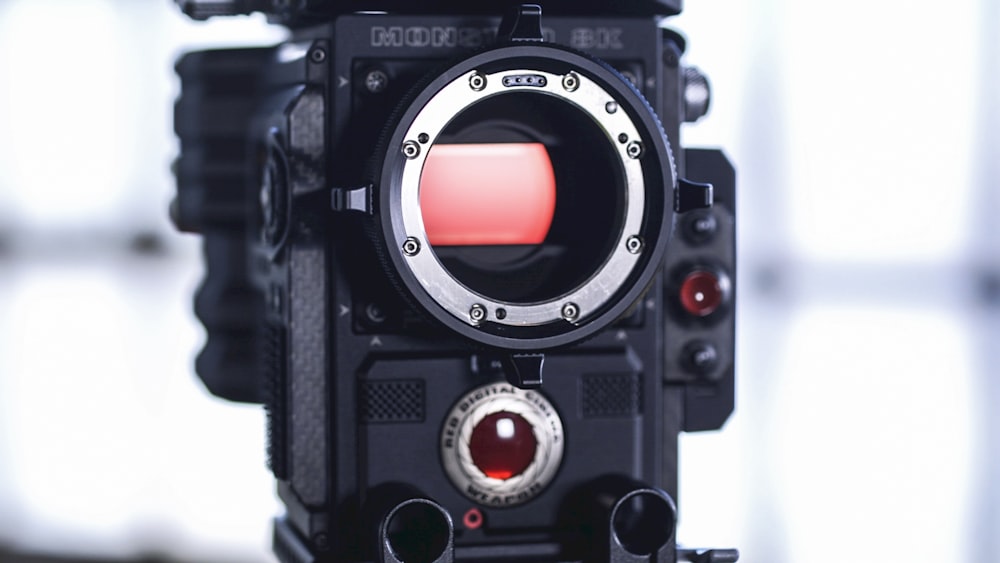 selective focus photography of black camera