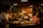 A happy family enjoying a meal together at a dining table.