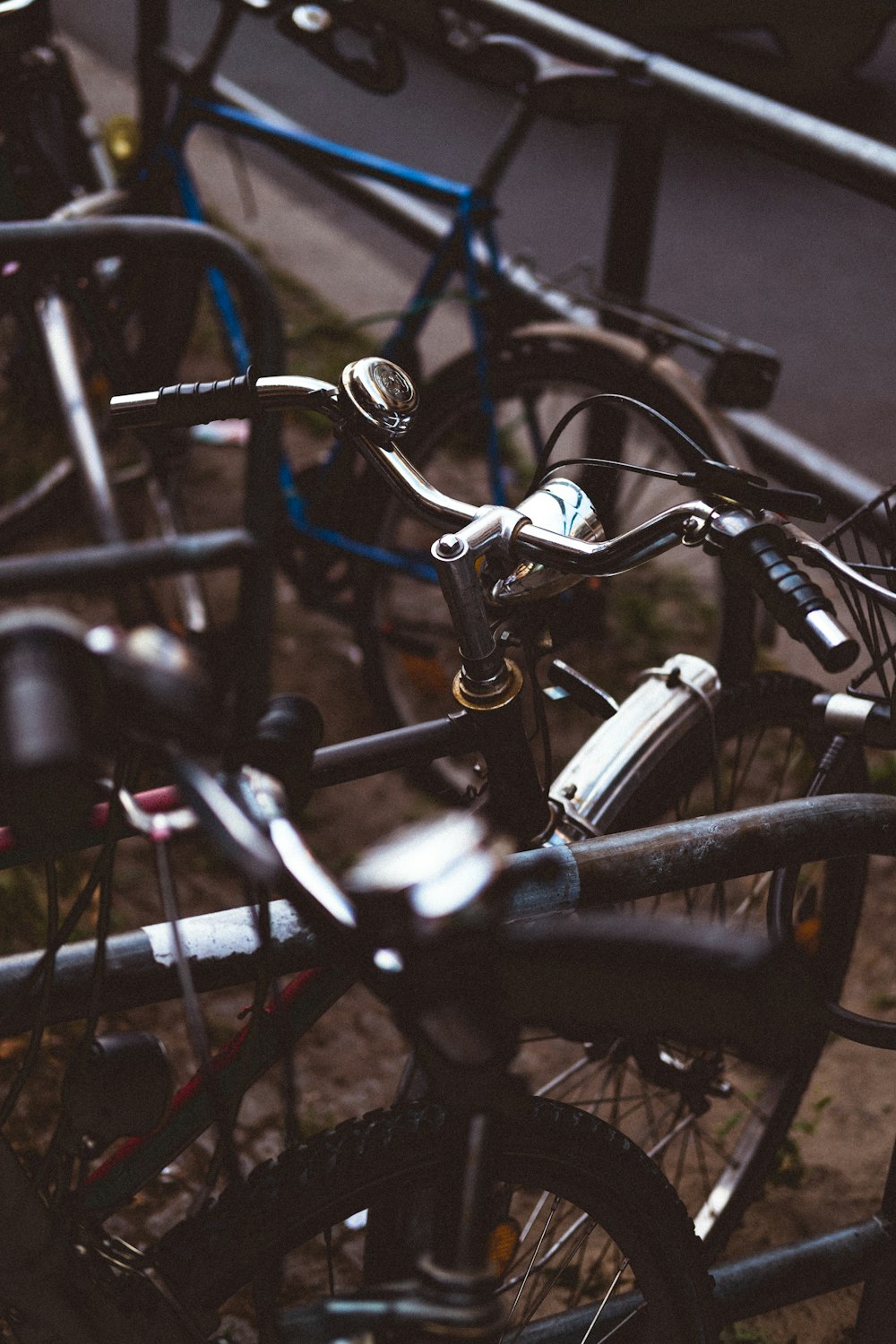 close up photography of bicycles
