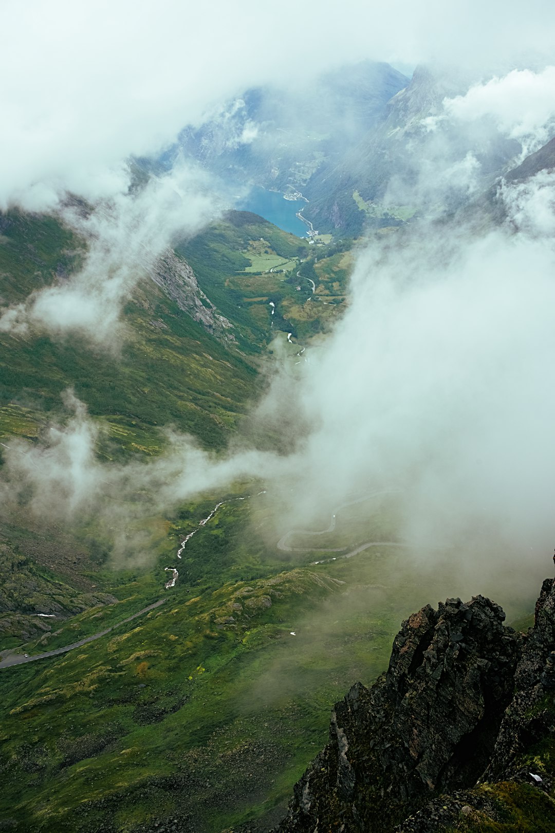 aerial photography of mountain