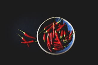 bowl on red chilies