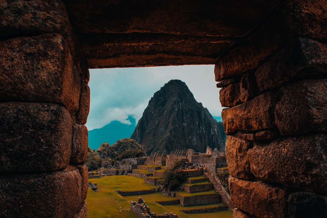 green mountain under cloudy sky, Portrait to Machu Picchu