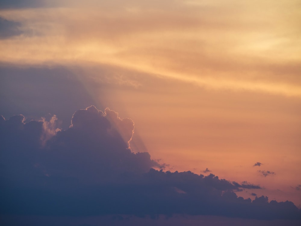 cumulus clouds taken during golden hour