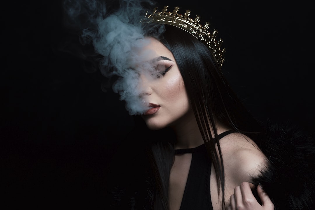 smoke coming out from woman