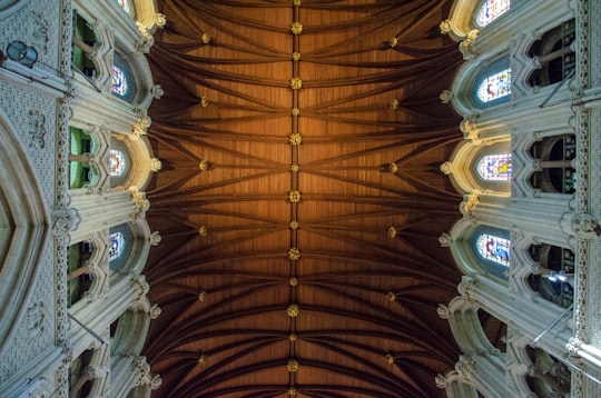 worm's-eye view of wooden ceiling in Cobh Ireland