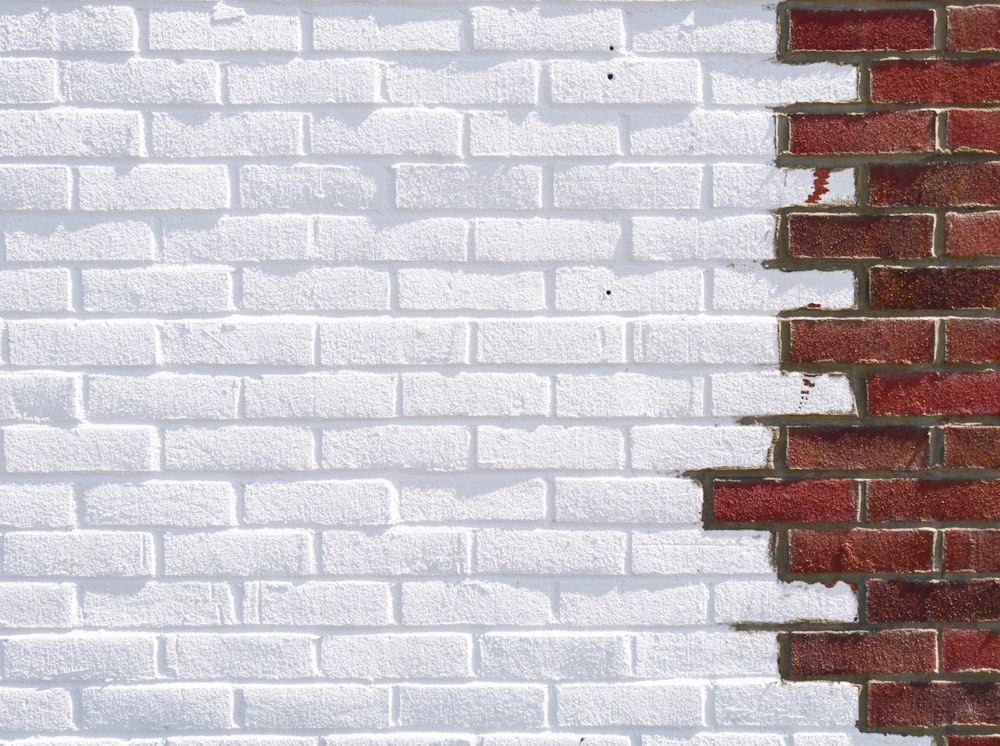Mur de briques blanches et brunes