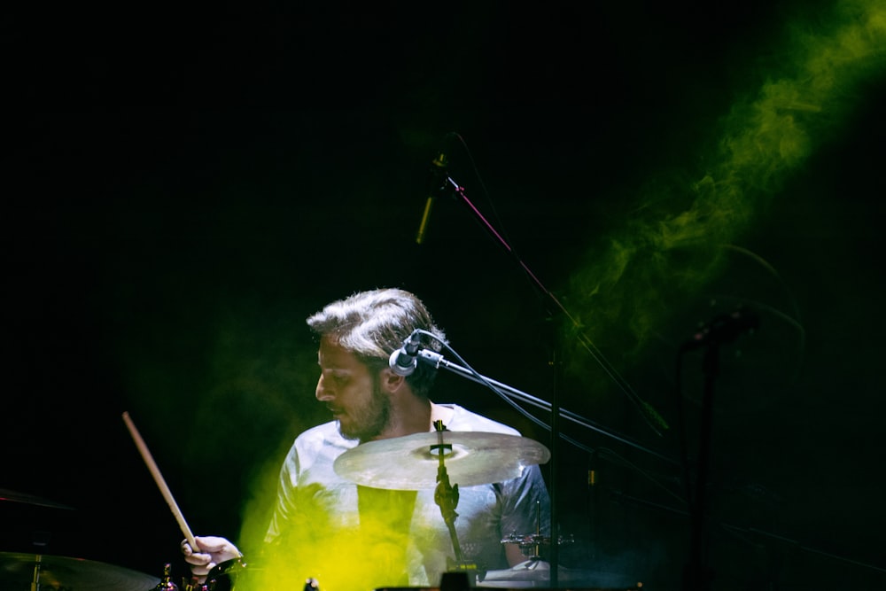 person playing drum