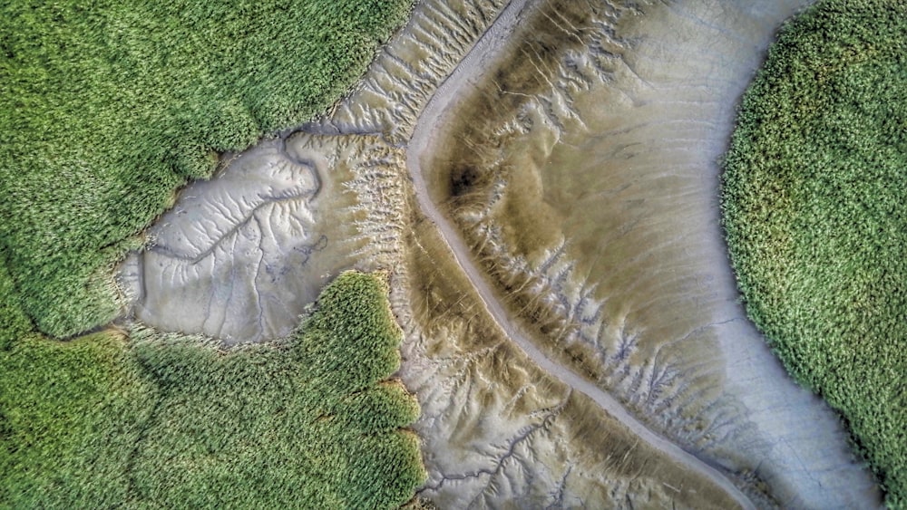 bird's-eye view of mountain trail