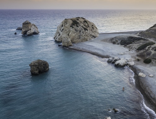 aerial photography of seashore in Cyprus