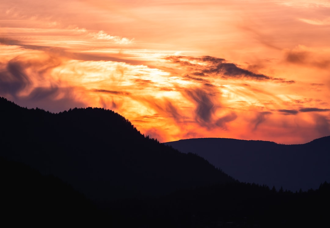 silhouette photography of mountain