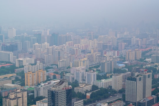 aerial photography of buildings in Central Television Tower China